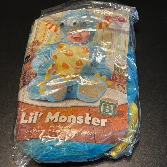 In Character Lil’ Monster Infant Costume 12-18M Baby Halloween Outfit Blue - Picture 3 of 6